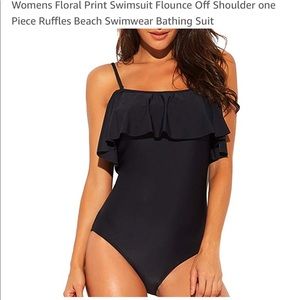 Funnygirl Flounce Off Shoulder Swimsuit